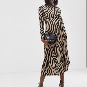 ASOS Maternity Zebra Stripe Wrap Dress